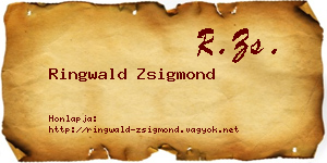 Ringwald Zsigmond névjegykártya
